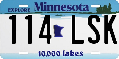 MN license plate 114LSK