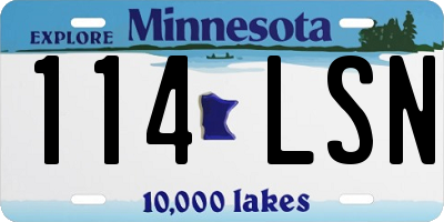 MN license plate 114LSN
