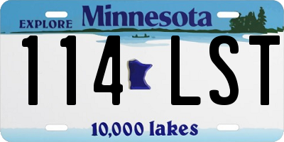 MN license plate 114LST