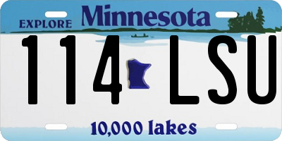 MN license plate 114LSU