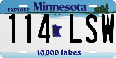 MN license plate 114LSW