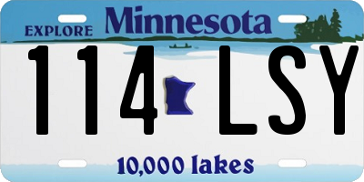 MN license plate 114LSY
