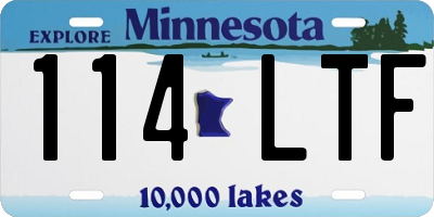 MN license plate 114LTF