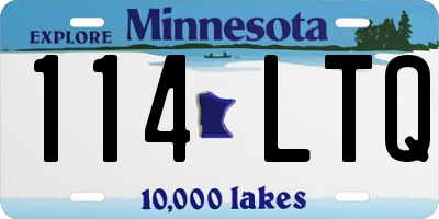 MN license plate 114LTQ