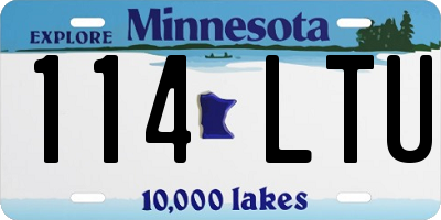 MN license plate 114LTU