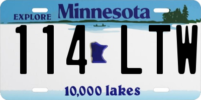 MN license plate 114LTW