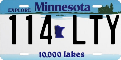 MN license plate 114LTY