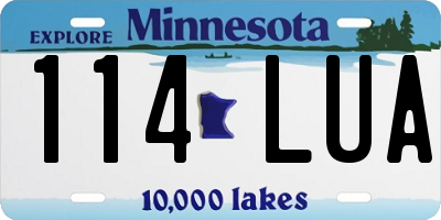 MN license plate 114LUA