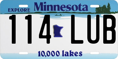 MN license plate 114LUB