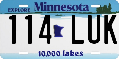 MN license plate 114LUK