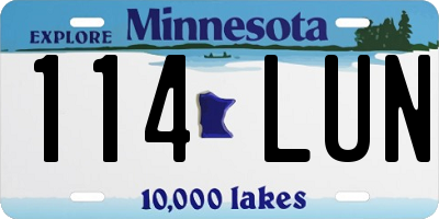 MN license plate 114LUN