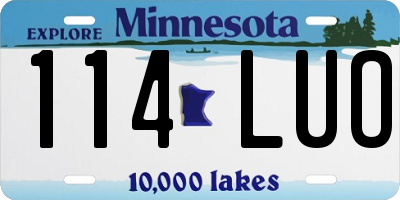 MN license plate 114LUO