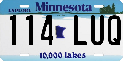 MN license plate 114LUQ