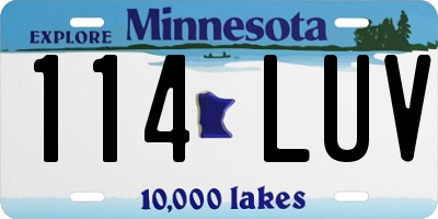 MN license plate 114LUV