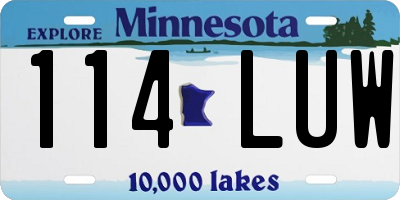 MN license plate 114LUW