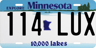 MN license plate 114LUX