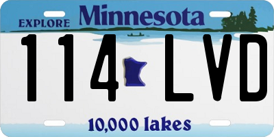 MN license plate 114LVD