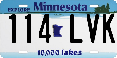 MN license plate 114LVK