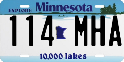MN license plate 114MHA