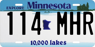 MN license plate 114MHR
