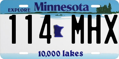 MN license plate 114MHX