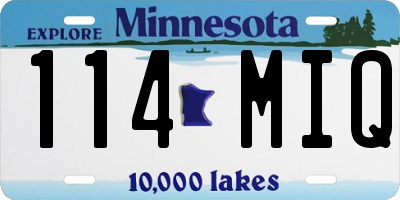 MN license plate 114MIQ