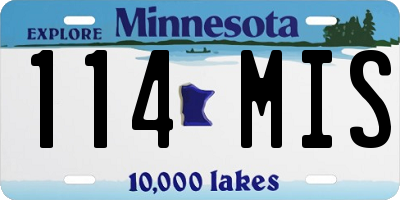 MN license plate 114MIS