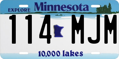 MN license plate 114MJM