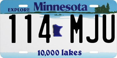 MN license plate 114MJU