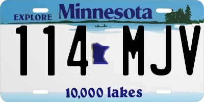 MN license plate 114MJV