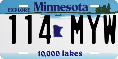 MN license plate 114MYW