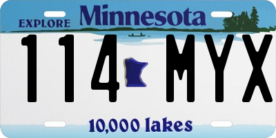 MN license plate 114MYX