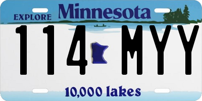 MN license plate 114MYY