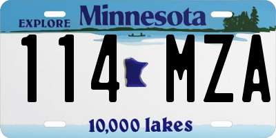 MN license plate 114MZA