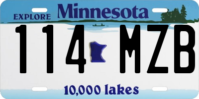 MN license plate 114MZB