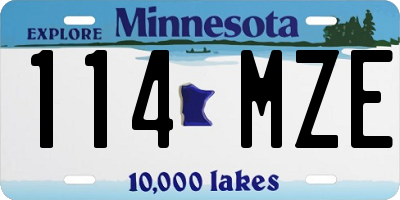 MN license plate 114MZE
