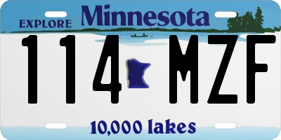 MN license plate 114MZF