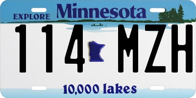 MN license plate 114MZH
