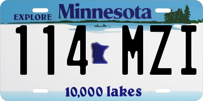 MN license plate 114MZI