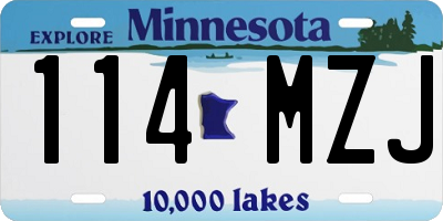 MN license plate 114MZJ
