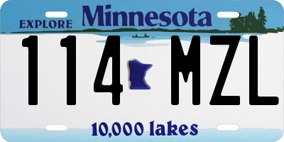MN license plate 114MZL
