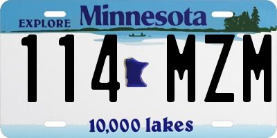 MN license plate 114MZM