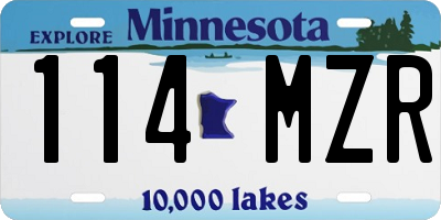 MN license plate 114MZR