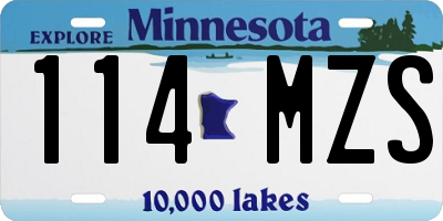 MN license plate 114MZS