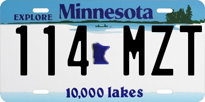 MN license plate 114MZT