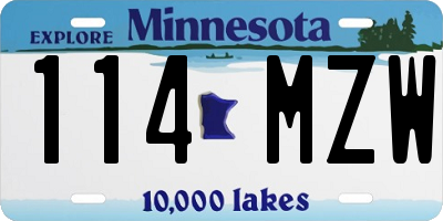 MN license plate 114MZW