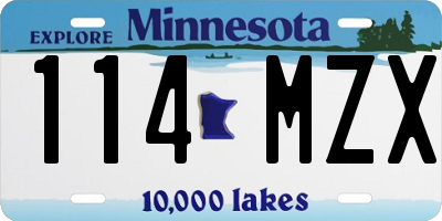 MN license plate 114MZX