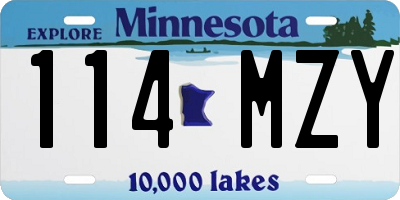 MN license plate 114MZY
