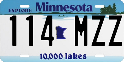 MN license plate 114MZZ