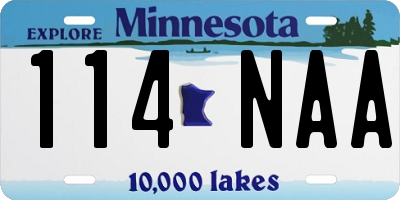 MN license plate 114NAA